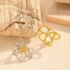 Wholesale Women's Gold Plated Titanium Steel And Stainless Steel Flower Ring With Ins Style