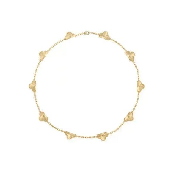 Wholesale Women's Gold Plated Titanium Steel Leaf Pattern Chain Necklace