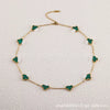 Wholesale Women's Gold Plated Titanium Steel Leaf Pattern Chain Necklace