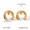 Wholesale Women's Gold Plated Ushaped Stainless Steel Pendant Necklace And Earrings Jewelry