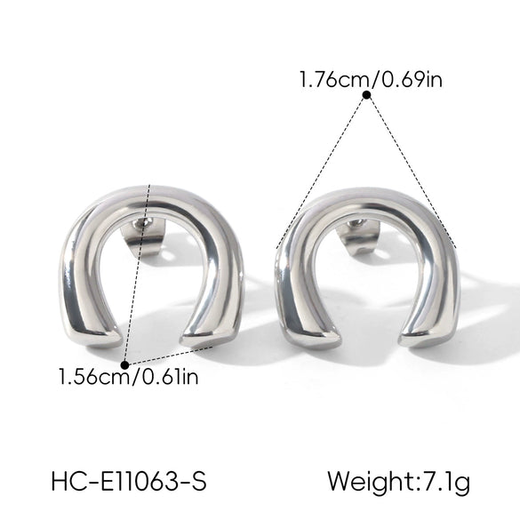 Wholesale Women's Gold Plated Ushaped Stainless Steel Pendant Necklace And Earrings Jewelry