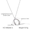 Wholesale Women's Gold Plated Ushaped Stainless Steel Pendant Necklace And Earrings Jewelry