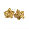 Wholesale Women's Golden Flower Jewelry Set With Plants And Flowers Pattern Made Of Titanium Steel And Electroplated