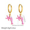Wholesale Women's Goldplated Enamel Cartoon Animal Zodiac Fishbone Starfish Earrings Stainless Steel