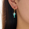 Wholesale Women's Goldplated Enamel Cartoon Animal Zodiac Fishbone Starfish Earrings Stainless Steel