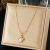 Wholesale Women's Goldplated Stainless Steel Animalshape Turtle Pendant Necklace With Bamboo Chain
