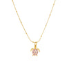 Wholesale Women's Goldplated Stainless Steel Animalshape Turtle Pendant Necklace With Bamboo Chain