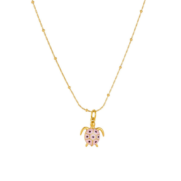 Wholesale Women's Goldplated Stainless Steel Animalshape Turtle Pendant Necklace With Bamboo Chain