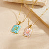 Wholesale Women's Goldplated Stainless Steel Flower Pendant Bamboo Chain Necklace Vintage Pastoral Style