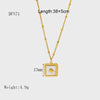 Wholesale Women's Goldplated Stainless Steel Geometric Heartshaped Motherofpearl Pendant Necklace