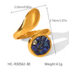 Wholesale Women's Goldplated Stainless Steel Geometric Ring Retro Jewelry