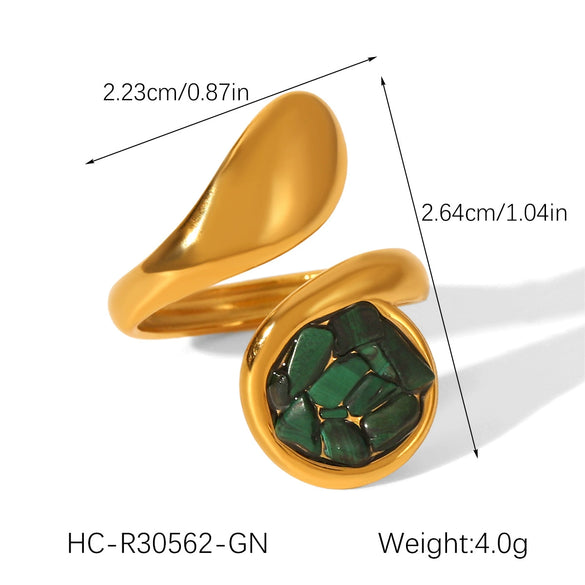 Wholesale Women's Goldplated Stainless Steel Geometric Ring Retro Jewelry