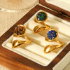 Wholesale Women's Goldplated Stainless Steel Geometric Ring Retro Jewelry
