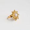 Wholesale Women's Goldplated Stainless Steel Sunflower Flower Ring With Minimalist Design