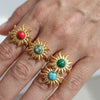 Wholesale Women's Goldplated Stainless Steel Sunflower Flower Ring With Minimalist Design