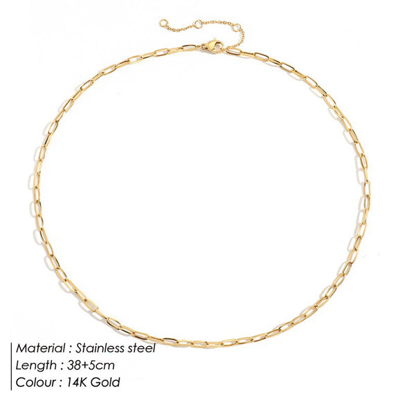 Wholesale Women's Goldplated Stainless Steel Ushaped Elliptical Chain Necklace
