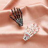 Wholesale Women's Gothic Acrylic Side Clip Hair Accessories With Skull Hand Bone And Ghost Gripper Pattern Electroplated