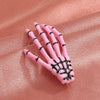 Wholesale Women's Gothic Acrylic Side Clip Hair Accessories With Skull Hand Bone And Ghost Gripper Pattern Electroplated