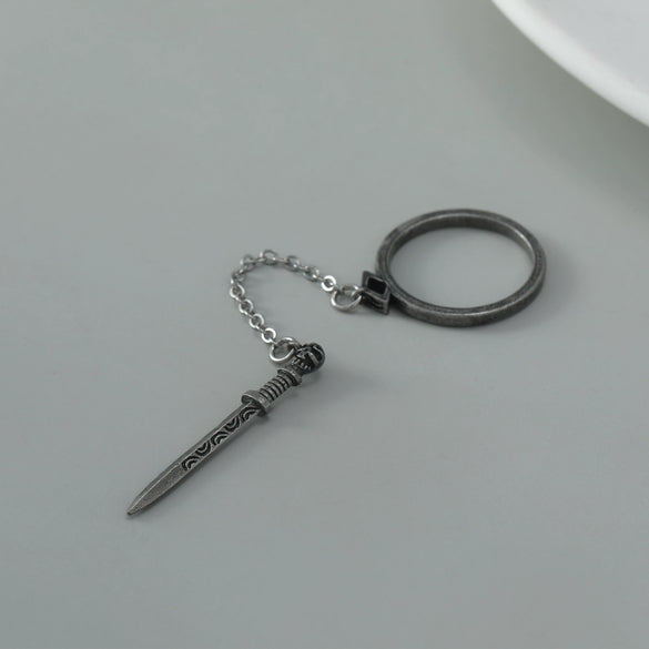 Wholesale Women's Gothic Dark Cross Sword Ring With Chain Tassel And Skull Alloy Material Geometric Pattern Electroplating Process