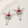 Wholesale Women's Gothic Skull Wing Earrings Alloy Geometric Retro Halloween Dark Style