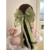 Wholesale Women's Hair Accessories Elegant Ponytail Ribbon Hairpin Big Bow Fabric Handmade Spring Clip