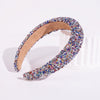 Wholesale Women's Hair Accessories Sponge Wide Edge Headband With Inlaid Small Rhinestones Pure Handmade Geometric Style Non Slip