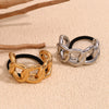 Wholesale Women's Hair Accessories Stainless Steel 18K Gold Plated Semicircle Chain Geometric Style