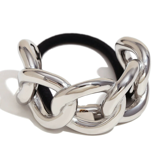 Wholesale Women's Hair Accessories Stainless Steel 18K Gold Plated Semicircle Chain Geometric Style
