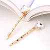 Wholesale Women's Hair Accessories Zinc Alloy Heart Side Clip Bangs Clip Electroplating