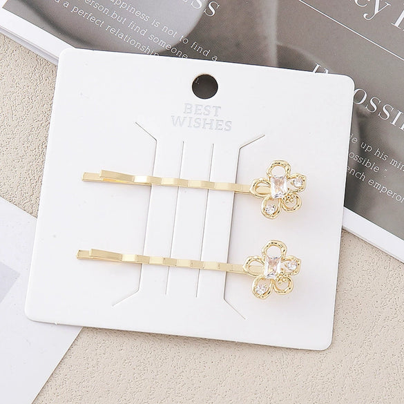 Wholesale Women's Hair Clip Alloy Golden Flower Antique Style Electroplated