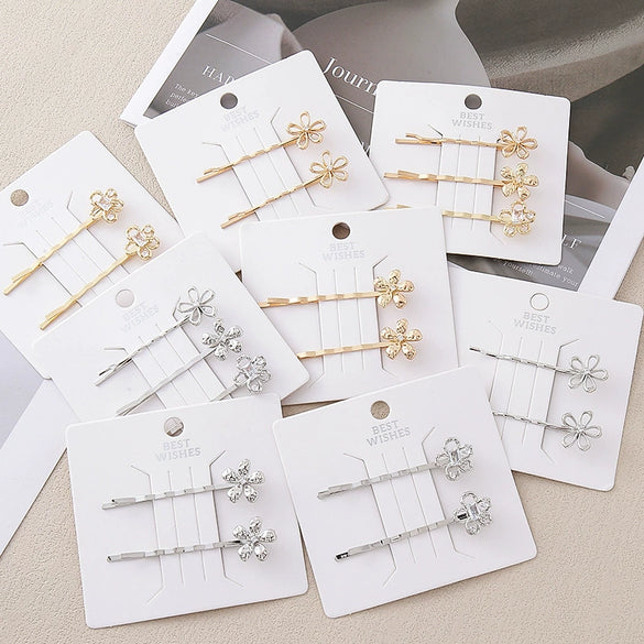 Wholesale Women's Hair Clip Alloy Golden Flower Antique Style Electroplated