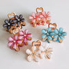 Wholesale Women's Hairpin Alloy Light Luxury Crystal Flower Shark Clip Electroplated