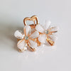 Wholesale Women's Hairpin Alloy Light Luxury Crystal Flower Shark Clip Electroplated