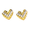 Wholesale Women's Hammered Electroplated Geometric Heart Stainless Steel Earrings Sweet And Cool Ins Style