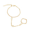 Wholesale Women's Hand Jewelry Alloy Geometric Ring Bracelet Electroplated Design Fashionable Creative Simple Trendy