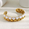 Wholesale Women's Hand Jewelry Geometric Fashion Stainless Steel 18K Gold Plated Heart Bracelet