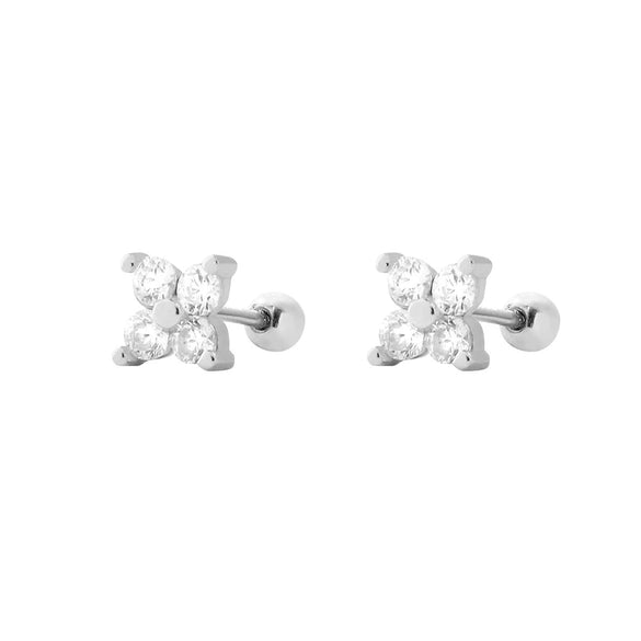 Wholesale Women's Hand Jewelry Set S925 Sterling Silver Fourleaf Clover Pattern Elegant Electroplated Necklace Bracelet Earrings Set