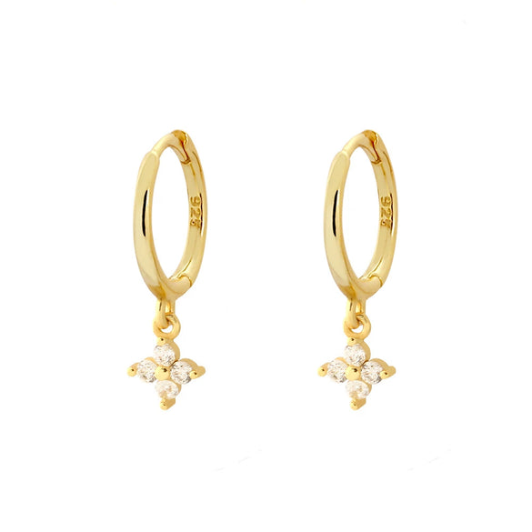 Wholesale Women's Hand Jewelry Set S925 Sterling Silver Fourleaf Clover Pattern Elegant Electroplated Necklace Bracelet Earrings Set