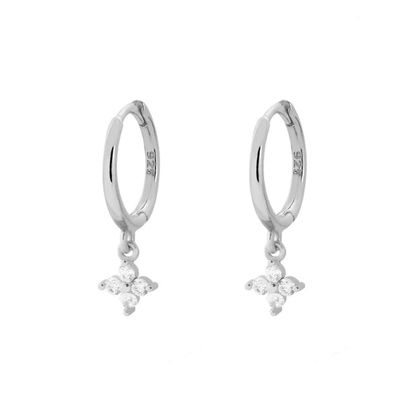 Wholesale Women's Hand Jewelry Set S925 Sterling Silver Fourleaf Clover Pattern Elegant Electroplated Necklace Bracelet Earrings Set