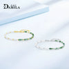 Wholesale Women's Hand Knitted Geometric S925 Sterling Silver Natural Water Grass Agate Pearl Bracelet With Little Fresh Style