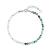 Wholesale Women's Hand Knitted Geometric S925 Sterling Silver Natural Water Grass Agate Pearl Bracelet With Little Fresh Style