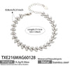 Wholesale Women's Handassembled Geometric Stainless Steel 18K Gold Plated Imitation Pearl Bracelet