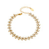 Wholesale Women's Handassembled Geometric Stainless Steel 18K Gold Plated Imitation Pearl Bracelet