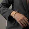 Wholesale Women's Handassembled Geometric Stainless Steel 18K Gold Plated Imitation Pearl Bracelet