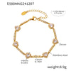 Wholesale Women's Handinlaid Geometric Zircon Stainless Steel Gestational Bracelet Combination Pvd Plated With 18K Gold For Color Protection