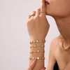 Wholesale Women's Handinlaid Geometric Zircon Stainless Steel Gestational Bracelet Combination Pvd Plated With 18K Gold For Color Protection