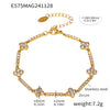 Wholesale Women's Handinlaid Geometric Zircon Stainless Steel Gestational Bracelet Combination Pvd Plated With 18K Gold For Color Protection