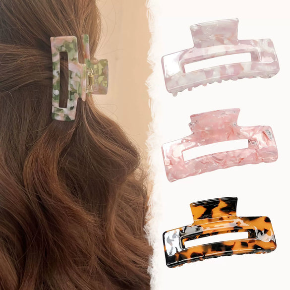 Wholesale Women's Handmade Acetate Sheet Square Hair Grab Clip Elegant Early Spring Hair Accessory