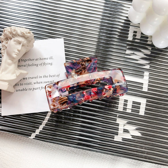 Wholesale Women's Handmade Acetate Sheet Square Hair Grab Clip Elegant Early Spring Hair Accessory