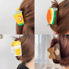 Wholesale Women's Handmade Acetic Acid Cartoon Fruit Food Style Hamburger Hairpin Shark Clip